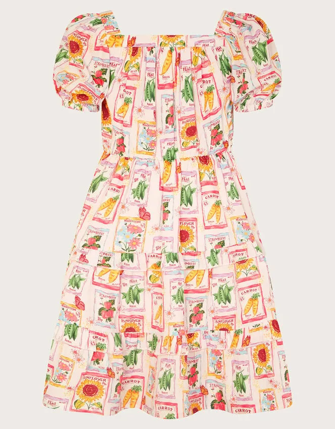 Children Garden Print Dress Pink Monsoon Dresses