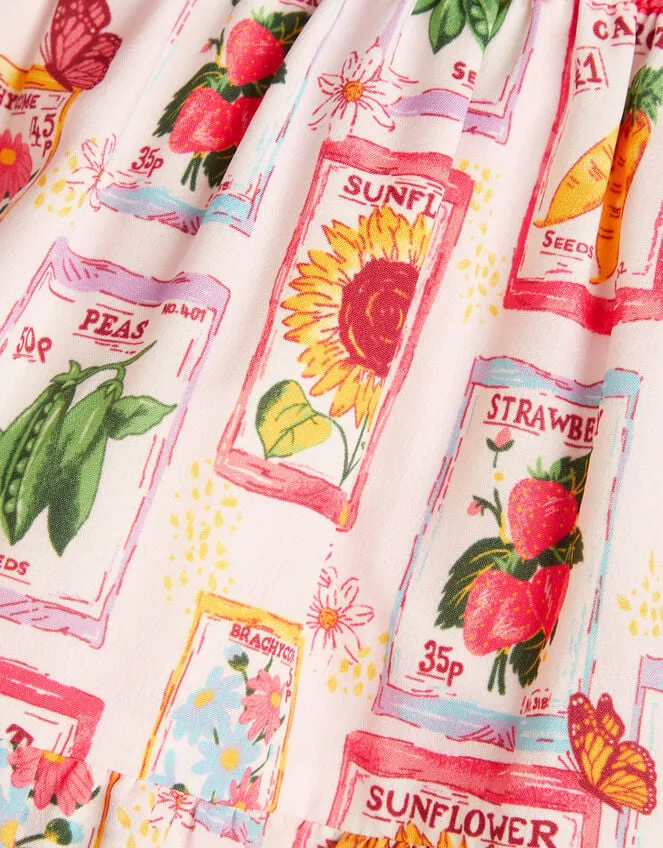 Children Garden Print Dress Pink Monsoon Dresses