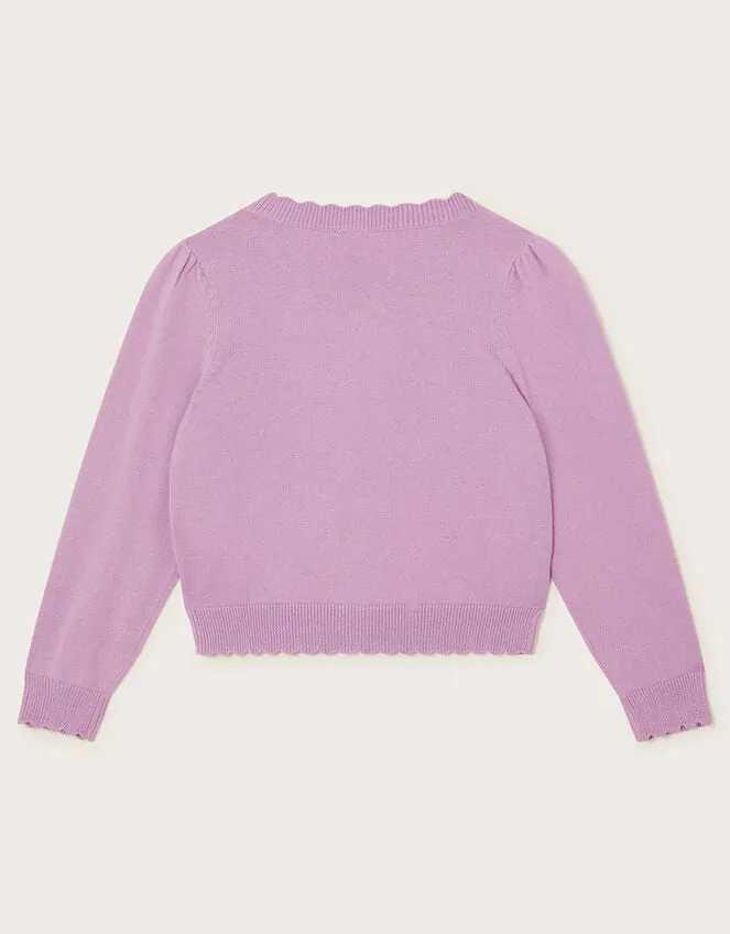 Children Gem Embellished Cardigan Purple Monsoon Knitwear and Cardigans