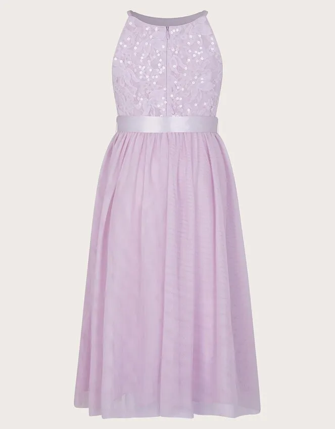 Children Lacey Sequin Truth Dress Purple Monsoon Dresses