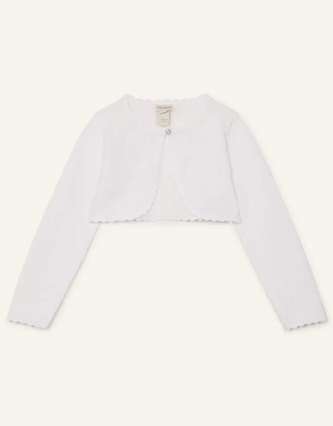 Children Niamh Cardigan White Monsoon Knitwear and Cardigans