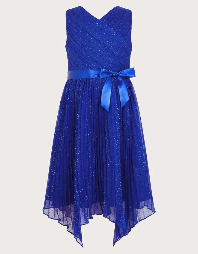 Children Prima Pleat Party Dress Blue Monsoon Dresses