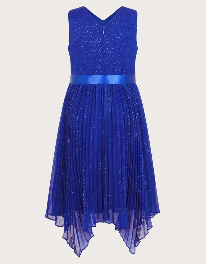 Children Prima Pleat Party Dress Blue Monsoon Dresses