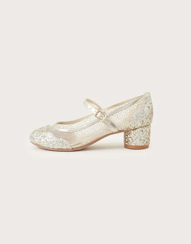 Children Princess Annabelle Heeled Shoes Gold Monsoon Partywear