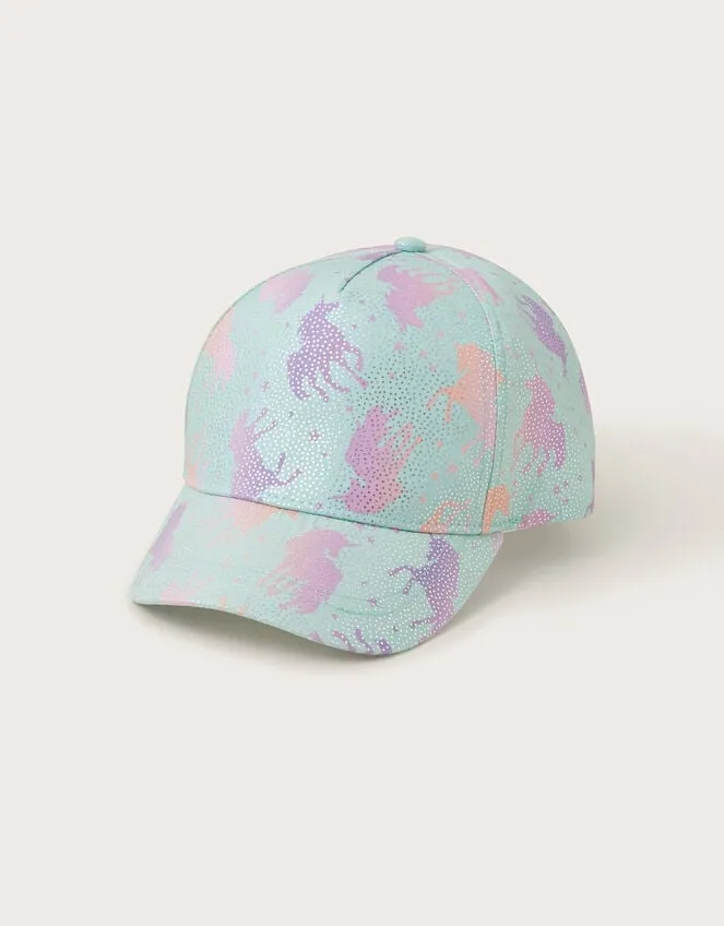 Children Shimmery Unicorn Cap Blue Monsoon Hats and Sunglasses