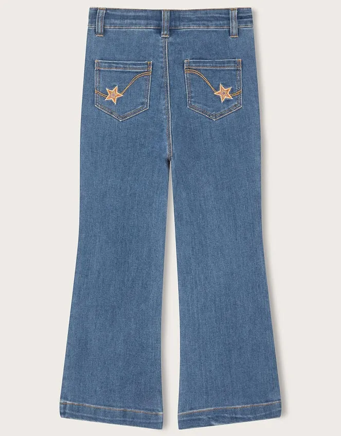 Children Star Detail Embroidered Jeans Blue Monsoon Casualwear Collection