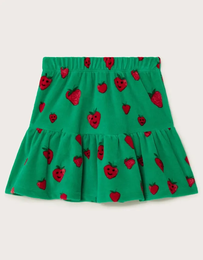 Children Strawberry Velour Skirt Green Monsoon Casualwear Collection