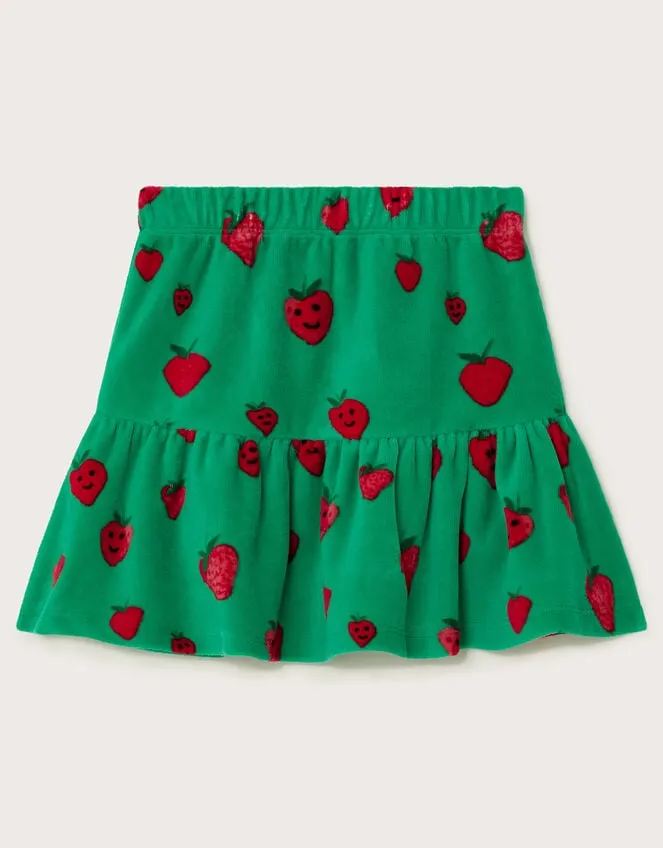 Children Strawberry Velour Skirt Green Monsoon Casualwear Collection