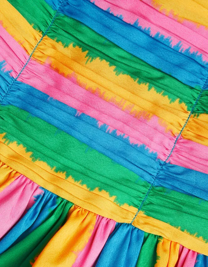 Children Stripe Pleated Dress Multi Monsoon Dresses