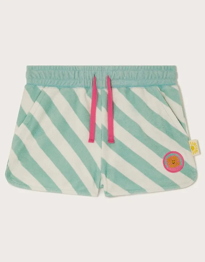 Children Stripe Towelling Shorts Green Monsoon Casualwear Collection