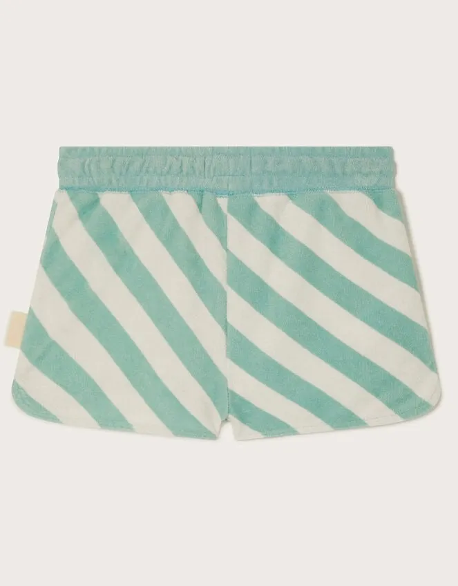 Children Stripe Towelling Shorts Green Monsoon Casualwear Collection