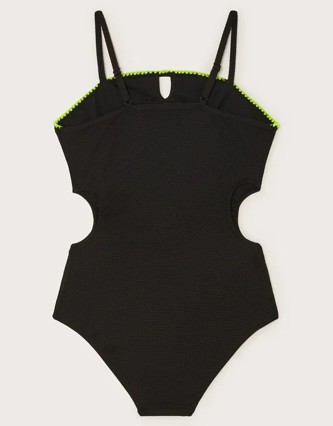 Children Texture Swimsuit Black Monsoon Beachwear and Swimwear