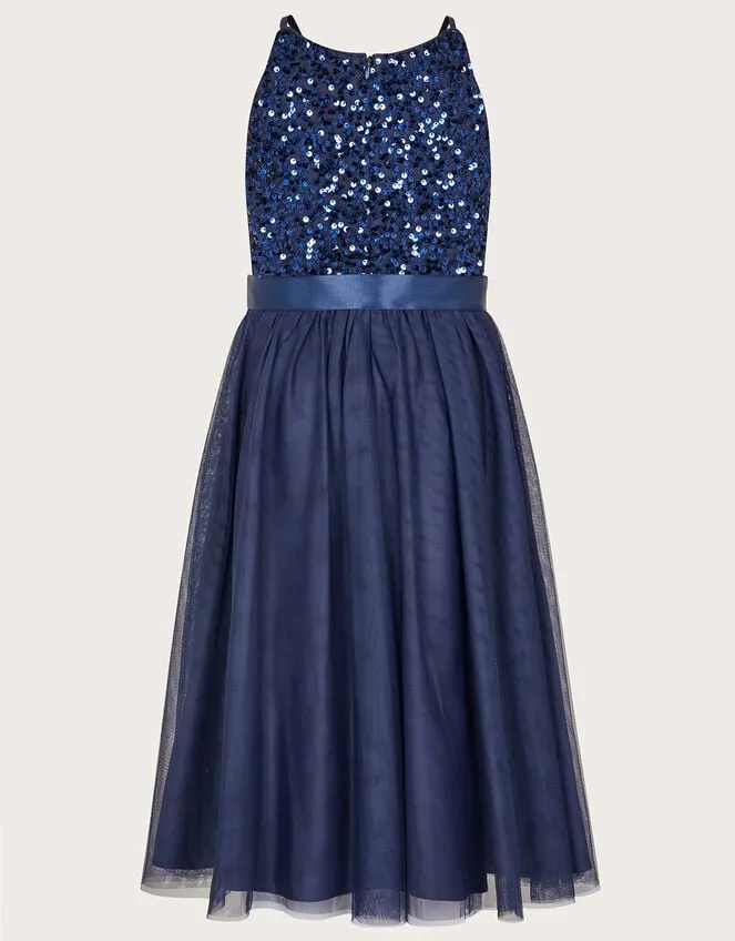 Children Truth Sequin Occasion Dress Blue Monsoon Dresses