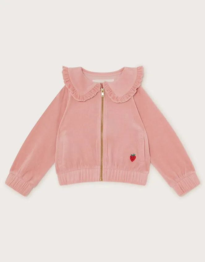 Children Velour Bomber Jacket Pink Monsoon Casualwear Collection