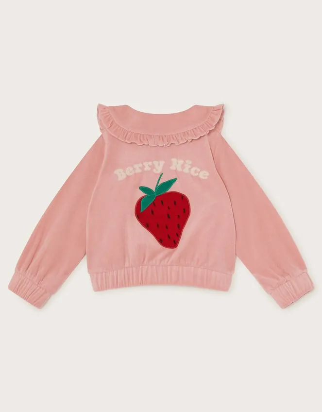 Children Velour Bomber Jacket Pink Monsoon Casualwear Collection