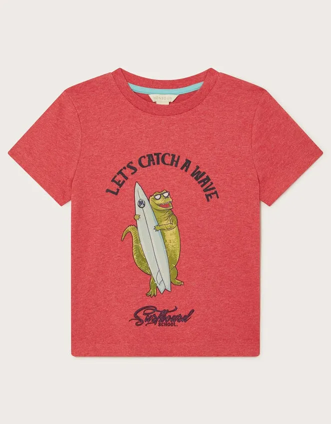 Children Wave Crocodile TShirt Red Monsoon Tops and TShirts