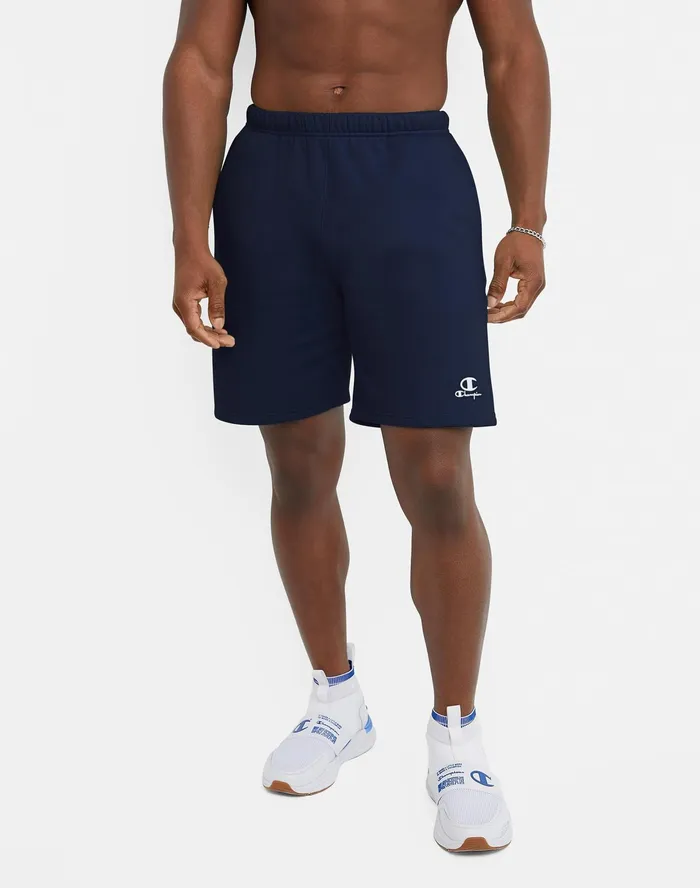 Classic Fleece Shorts C Over Script Logo 8034 Athletic Navy Men Champion Shorts