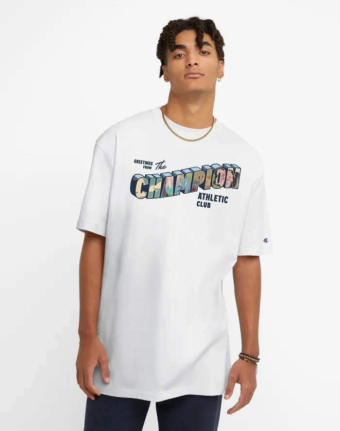 Classic Graphic TShirt Champion Greeting White Men Champion TShirts and Tops