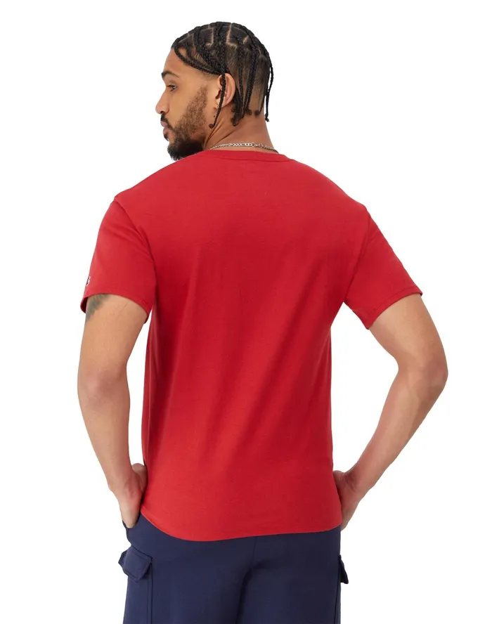 Classic Graphic TShirt Distressed Champion Stars Eclipse Red Men Champion TShirts and Tops