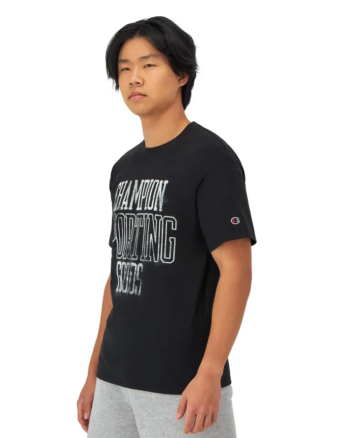 Classic Graphic TShirt Sporting Goods Black Men Champion TShirts and Tops