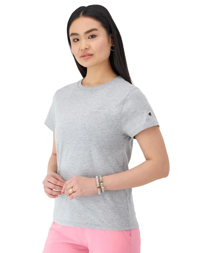 Classic TShirt C Logo Oxford Grey Women Champion TShirts and Tops