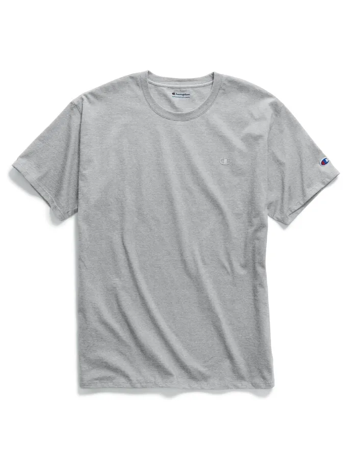 Classic Tee Embroidered C Logo Oxford Grey Men Champion TShirts and Tops