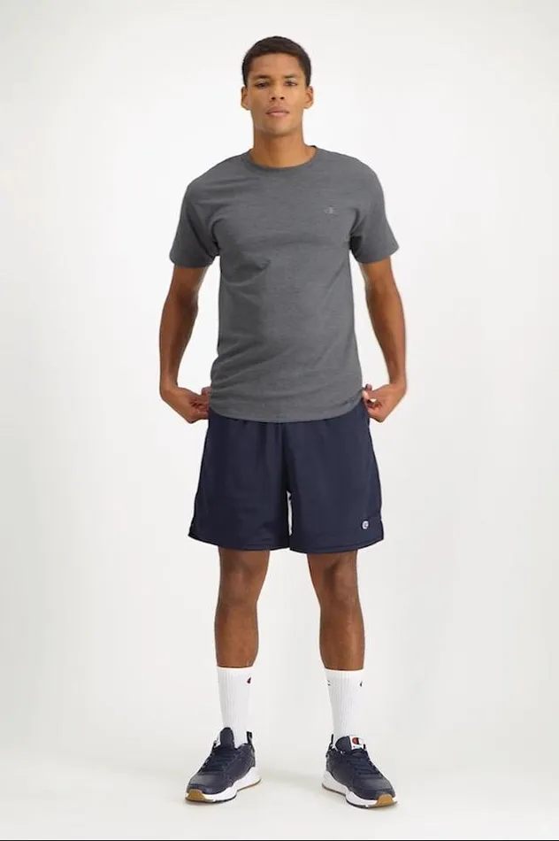 Classic Tee Embroidered C Logo Oxford Grey Men Champion TShirts and Tops