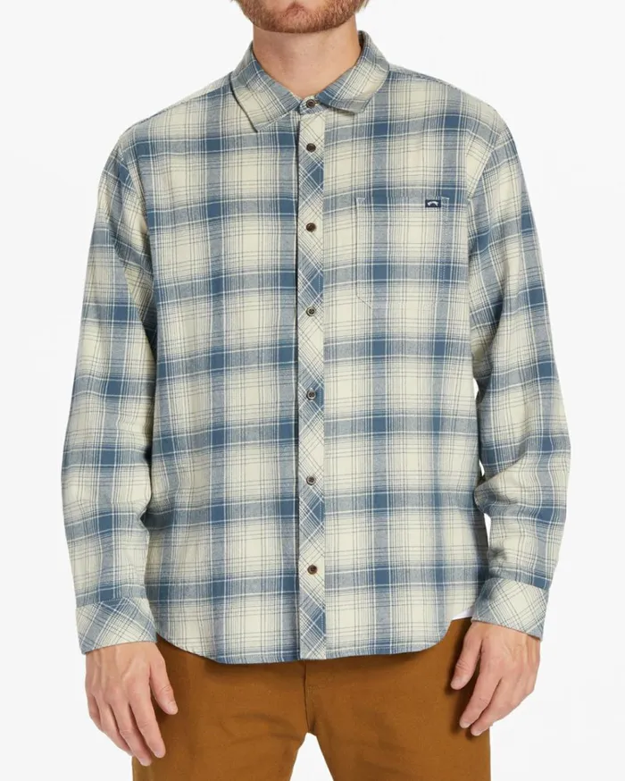 Coastline Flannel Long Sleeve Shirt Oyster Men Billabong Flannels