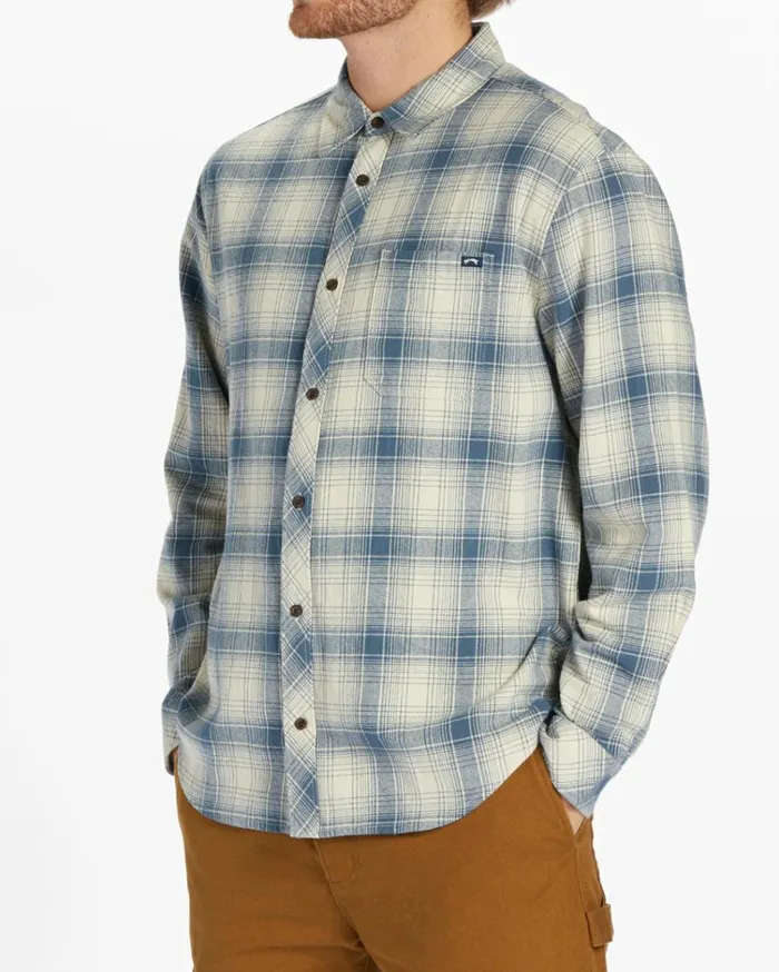 Coastline Flannel Long Sleeve Shirt Oyster Men Billabong Flannels