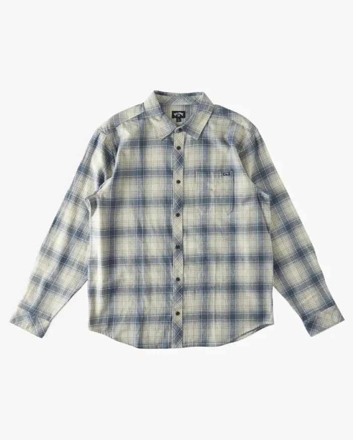 Coastline Flannel Long Sleeve Shirt Oyster Men Billabong Flannels