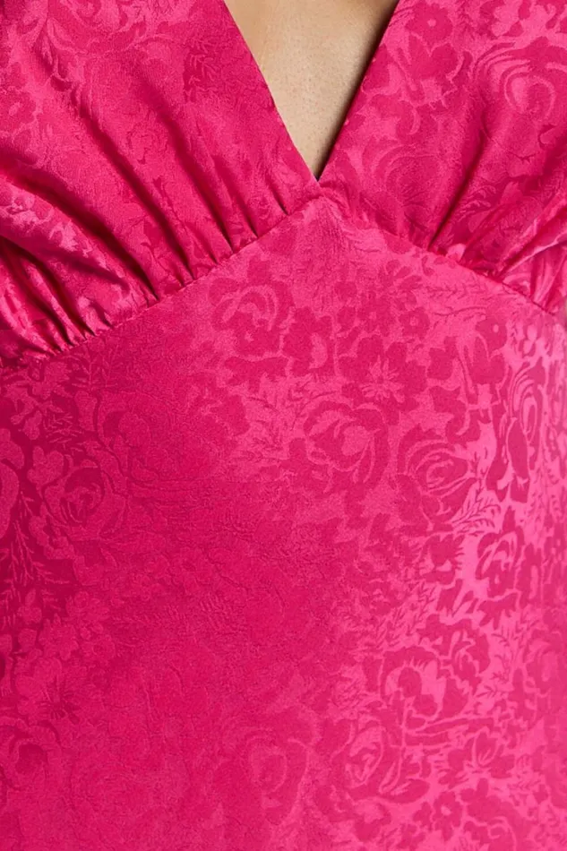 Cohen Midi Dress 8211 Jacquard Satin Midi Dress In Pink Women Showpo Curve Clothes