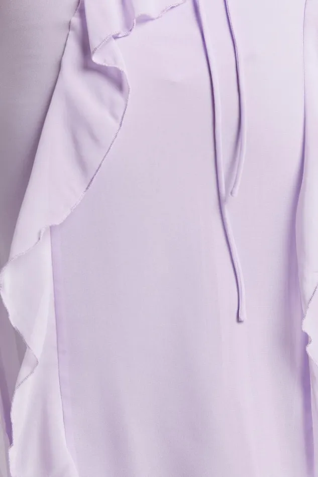 Connie Midi Dress Ruffle Detail Dress In Lilac Women Showpo Dresses