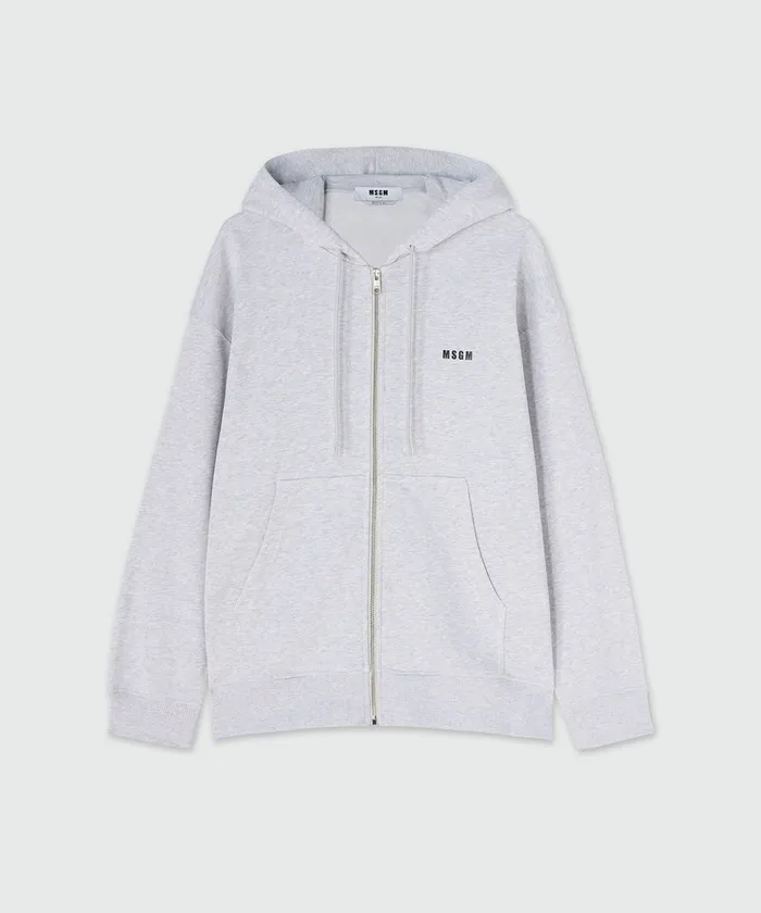 Cotton Sweatshirt With Hood And Micro Logo Men MSGM Hoodies And Sweatshirts
