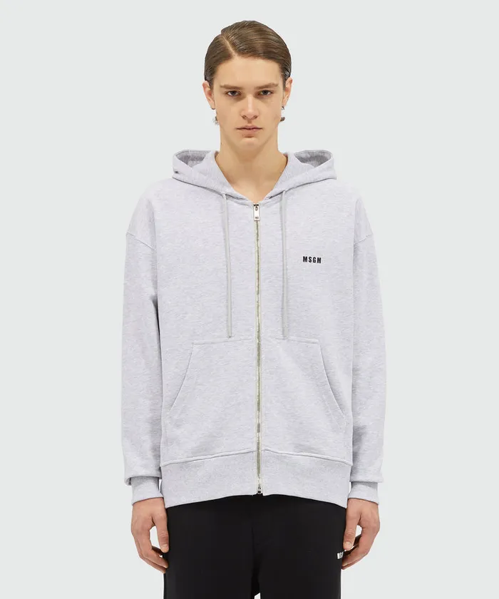 Cotton Sweatshirt With Hood And Micro Logo Men MSGM Hoodies And Sweatshirts