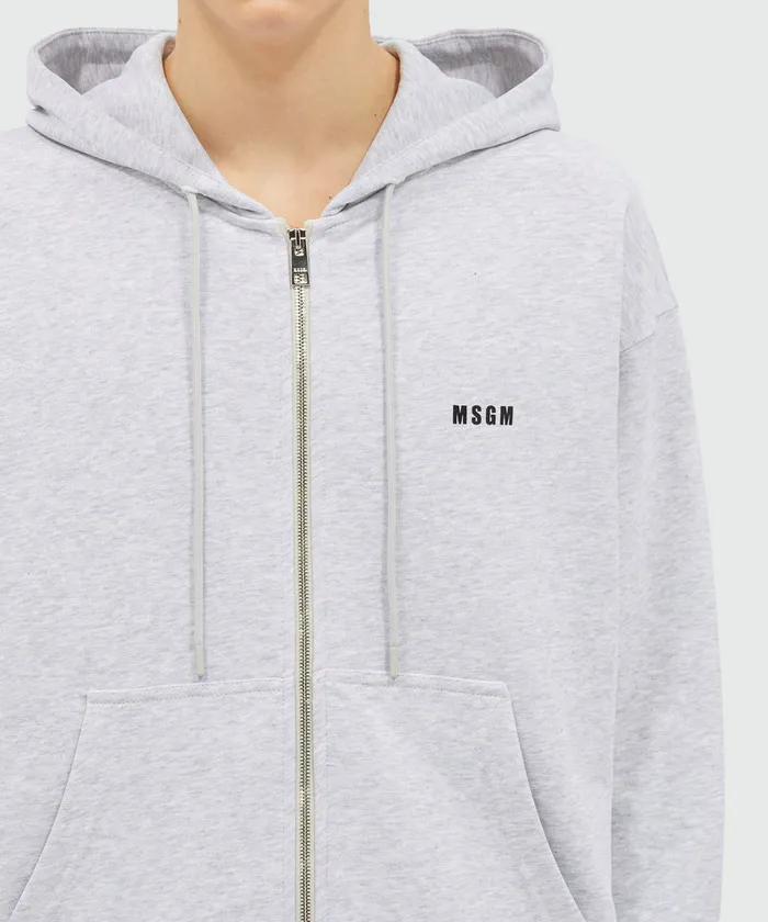 Cotton Sweatshirt With Hood And Micro Logo Men MSGM Hoodies And Sweatshirts