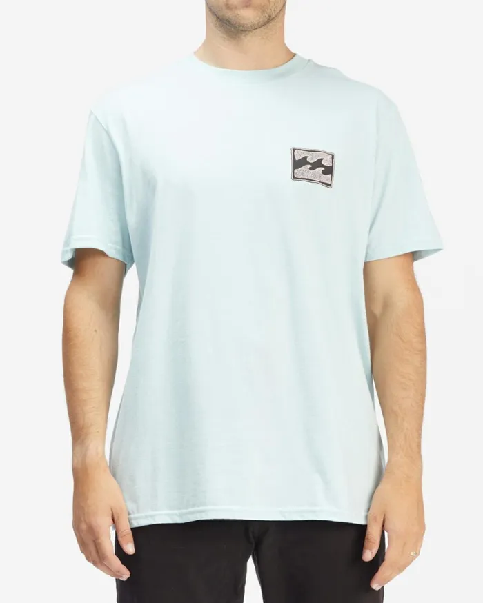 Crayon Wave Short Sleeve TShirt Coastal Blue Men Billabong TShirts