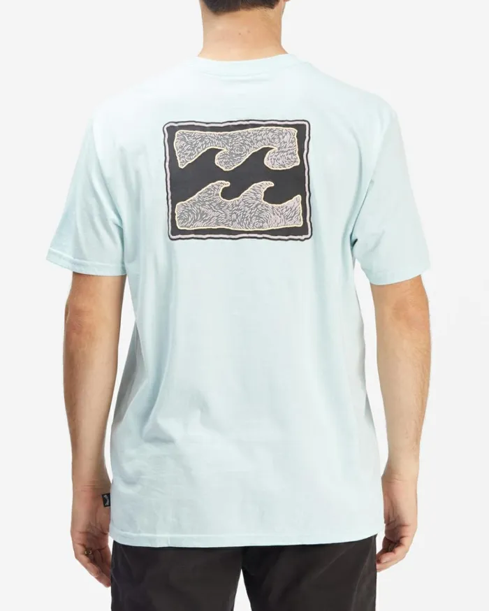 Crayon Wave Short Sleeve TShirt Coastal Blue Men Billabong TShirts