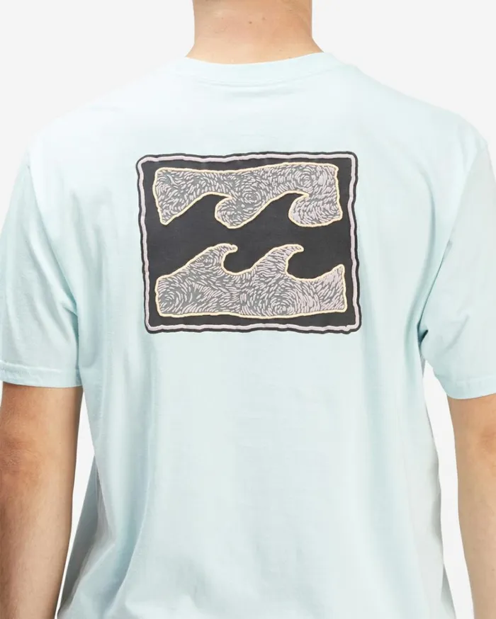 Crayon Wave Short Sleeve TShirt Coastal Blue Men Billabong TShirts