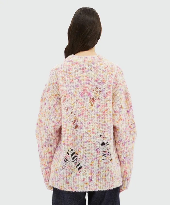 Cream Alpaca And Wool Sweater Women MSGM Knitwear