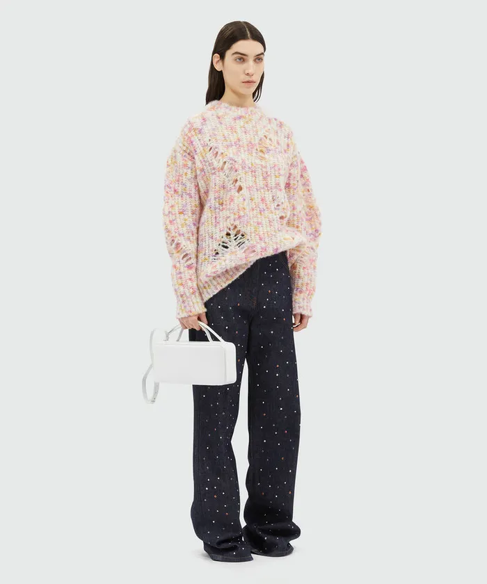 Cream Alpaca And Wool Sweater Women MSGM Knitwear