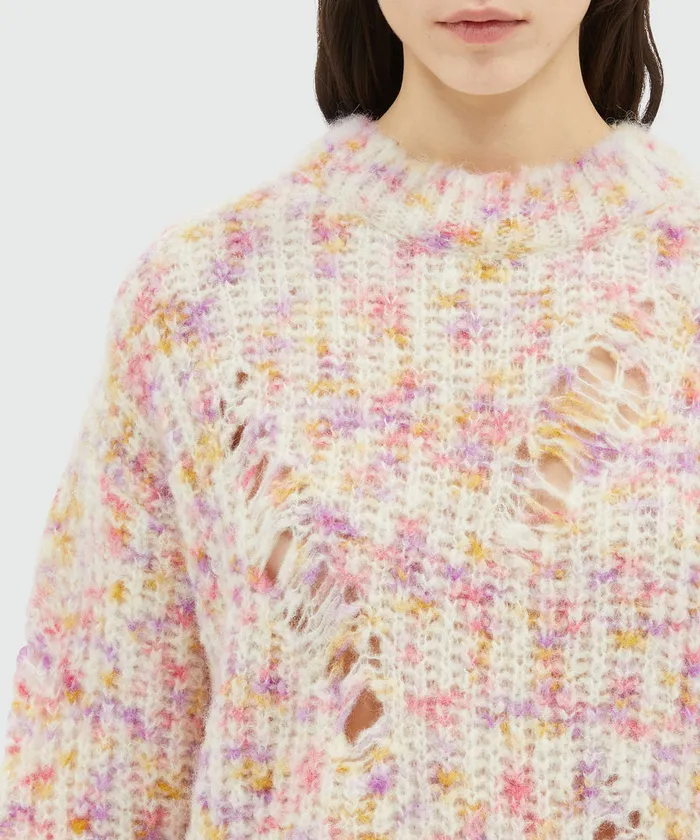 Cream Alpaca And Wool Sweater Women MSGM Knitwear