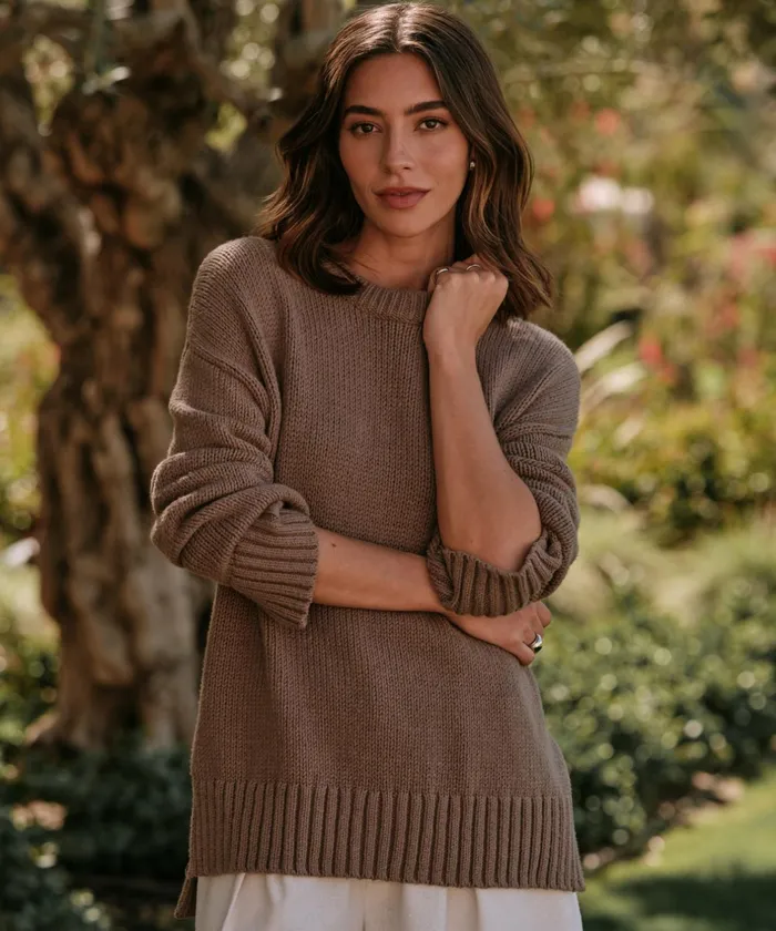 Crewnecks and Pullovers Women Jenni Kayne Boyfriend Crewneck Taupe