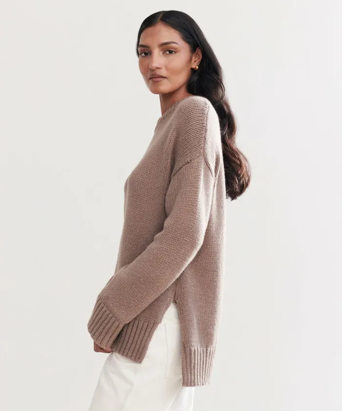 Crewnecks and Pullovers Women Jenni Kayne Boyfriend Crewneck Taupe