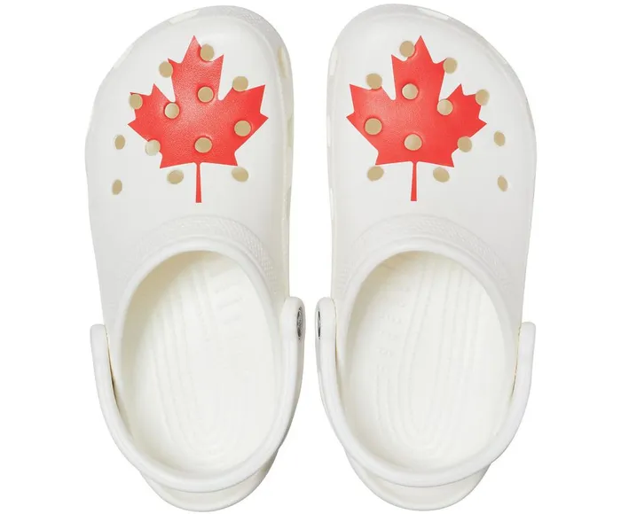 Crocs Classic Canadian Flag Clog White WomensMens Clogs