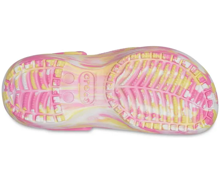 Crocs Classic Platform Marbled Clog Pink Lemonade Multi Womens Clogs
