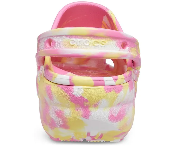 Crocs Classic Platform Marbled Clog Pink Lemonade Multi Womens Clogs