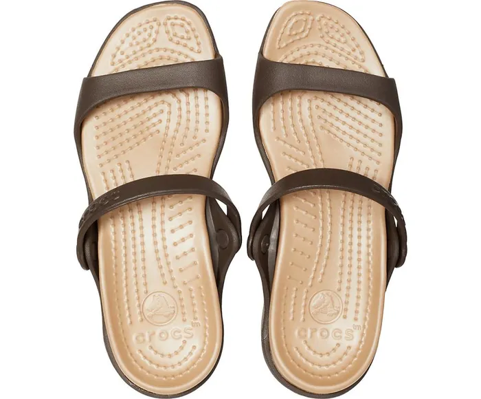 Crocs Cleo Sandal Espresso Gold Womens Sandals