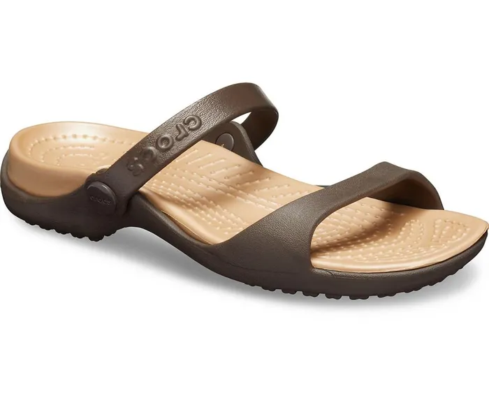 Crocs Cleo Sandal Espresso Gold Womens Sandals