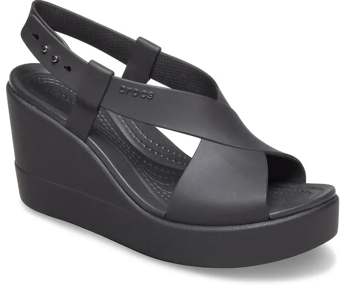 Crocs Crocs Brooklyn High Wedge Black Black Womens Sandals