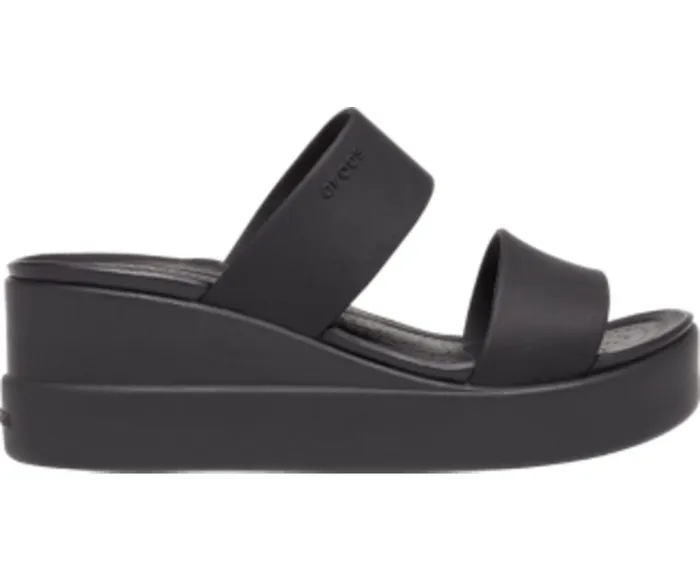Crocs Crocs Brooklyn Mid Wedge Black Black Womens Sandals